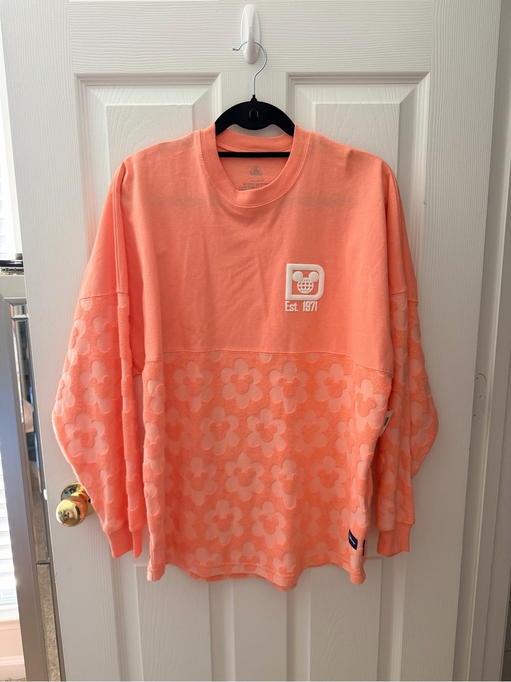 Disney Peach Floral Long Sleeve Crewneck Sweatshirt
